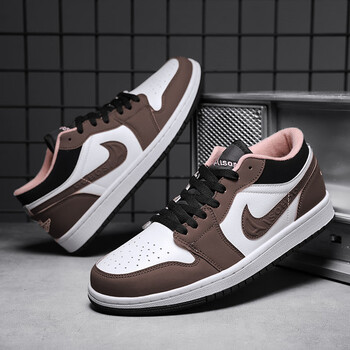 克顿aj1高帮黑摩卡官网倒钩女冬季正版黑白熊猫板鞋 aj1-小摩卡 36