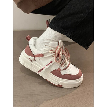 回力春秋板鞋女学生厚底小众百搭休闲小白鞋新款原创chic鞋子米红40