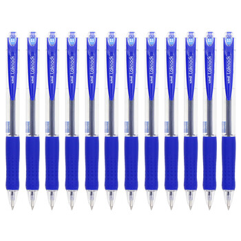 uni三菱（uni）SN-100按动式圆珠笔 0.5mm圆珠笔 学生用笔 办公文具签字笔 蓝色 12支装
