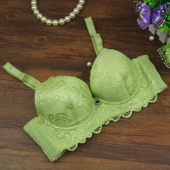 款有钢圈聚拢文胸罩奶罩a杯小胸8cm超厚调整型内衣浅绿色有钢圈4090a