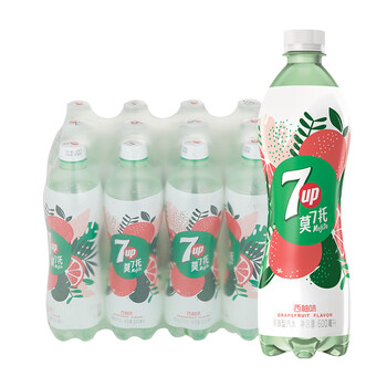 七喜 7up 莫七托 西柚味 汽水碳酸饮料 600ml*12瓶 整箱装 上海百事