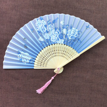 扇子古风折扇男女大号扇子折扇中国风女古风日式舞蹈扇随身流苏古代汉服古典小折叠扇子钻蓝色32图案 送布扇袋 图片价格品牌报价 京东