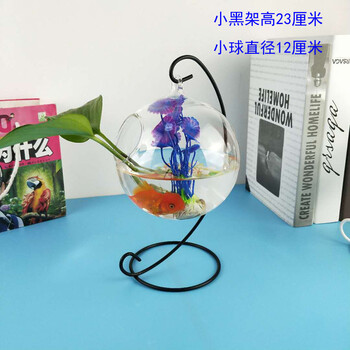 益馨荣创意玻璃家居装饰悬挂水培花瓶摆件透明欧式浪漫艺术品鱼缸新款小球配小铁架 彩石随机水草 图片价格品牌报价 京东