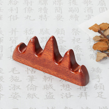 六品堂 文房四宝 笔山笔架 毛笔书法用品 笔搁 毛笔架-五指山红木山叉热门商品