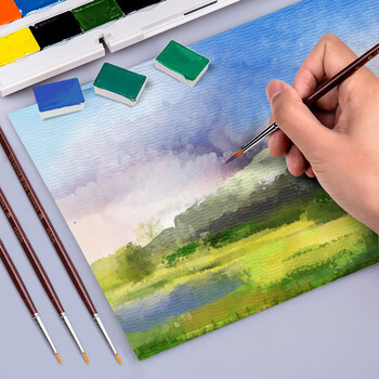 中盛画材(transon)7支勾线笔水彩油画画笔套装毛笔水粉丙烯描边数字极细特细勾勒小毛笔尼龙美术专用 速写 马克笔绘画