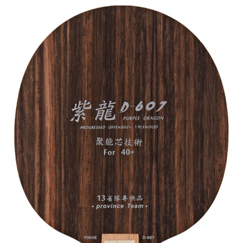 银河 乒乓球底板乒乓球拍直拍 紫龙D-607黑檀7层纯木 附拍套