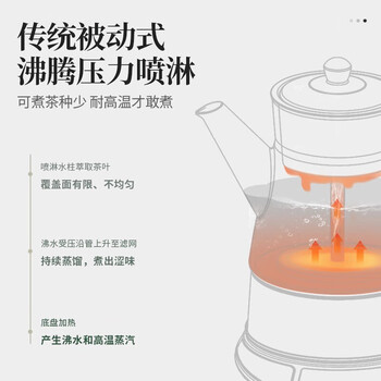 鸣盏智能喷淋煮茶器 烧水壶电热水壶 电烧水壶京东自营 可控温智能恒温保温茶壶 可冷萃茶MZ102
