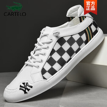 卡帝乐鳄鱼(cartelo)欧洲站夏季板鞋男透气网鞋潮流百搭松紧带个性