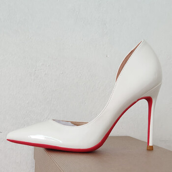 萌阅红底高跟鞋情趣性感秋季新款侧空尖头女细跟气质名媛床上斩男黑色