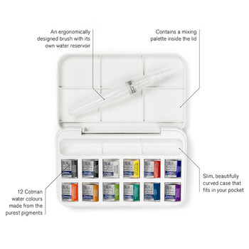 温莎牛顿【弗洛伊德同品牌】歌文水彩颜料固体水彩户外写生水彩绘画颜料水管笔套