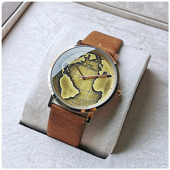 地球手表男士无指针表盘蓝色星球仪防水潮流时尚石英ga女表gi概念的的