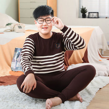 加啡条纹 胖童款>中青年唾衣紧身内穿冬天初中学生 140 90斤>百搭中大