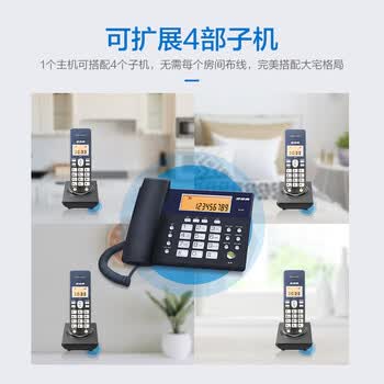 步步高（BBK）无绳电话机 无线座机 子母机 办公家用 大屏大字大按键 三方通话 W101象牙白