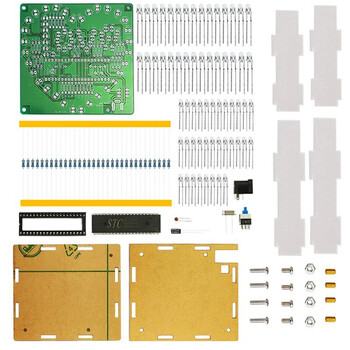伍陆电子 七彩炫光心形流水灯LOVE电子DIY套件51单片机趣味焊接TJ-56-578 套件+亚克力外壳 伍陆电子 七彩炫光心形流水灯LOVE电子DIY套件51单片机趣味焊接TJ-56-578 套件+亚克力外壳