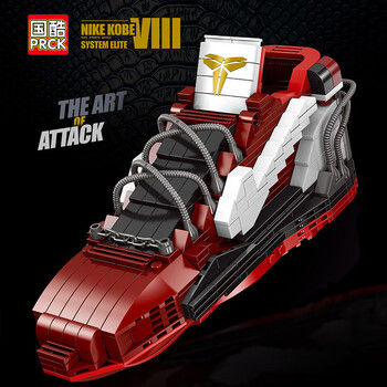 梦创仙作国酷699598代混色战靴球鞋模型兼容乐高男孩aj积木鞋礼物