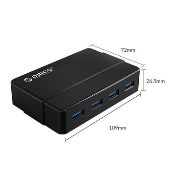 奥睿科（ORICO）USB3.0分线器高速4口HUB扩展坞集线器笔记本电脑一拖四拓展坞多接口转换器 带12V电源H4928