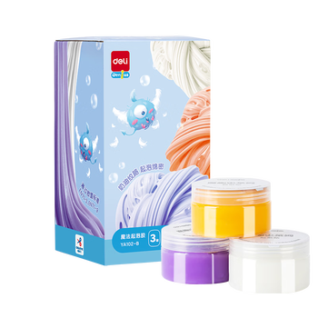 得力(deli)魔法起泡胶史莱姆手工DIY 彩泥粘土解压水晶泥泡泡泥男女孩玩具 生日儿童开学毕业文具礼物