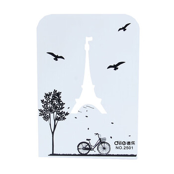 递乐 金属铁镂空书立夹/学生书立架/书夹/书靠/书挡/书板创意办公文具用品2片/副 2501铁塔款