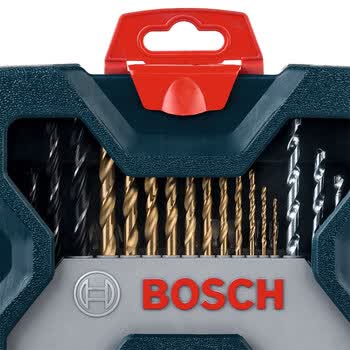 博世（BOSCH）圆柄钻头混合套装含镀钛麻花钻头 30支钻头套装混合（30件套）