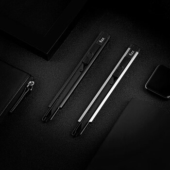 飞兹(fizz)金属外壳小号美工刀/自动锁铝合金裁纸刀/办公用品 灰色FZ215003