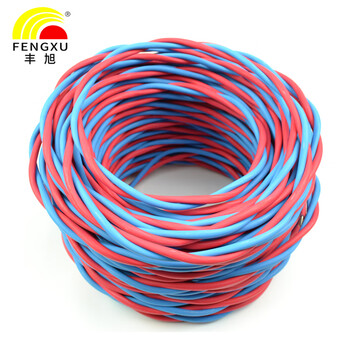 丰旭 国标RVS2*0.5平方双绞花线 铜芯软花线 消防线 户外接灯线 RVS 2*0.5 红蓝 50米
