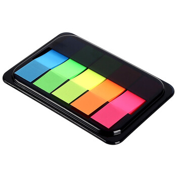 西玛 SIMAA 2个200张5色荧光膜指示标签贴纸 44*12mm抽取式便利贴便签条记事贴8450