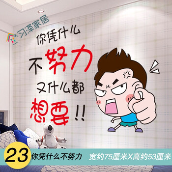 自粘墙画贴画海报纸b收到不是整张自己动手diy23你凭什么不努力特大