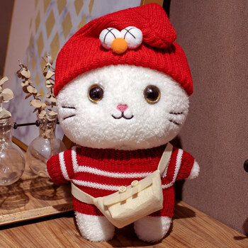 抖音网红萌宠猫咪公仔毛绒玩具布娃娃儿童小玩偶床上安抚陪睡抱枕送