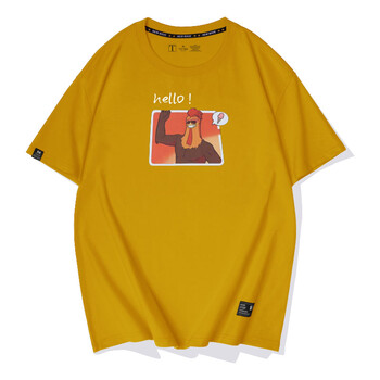 星有野短袖t恤卡通动漫周边鸡哥上衣老六衣服男女圆领半袖夏 姜黄色