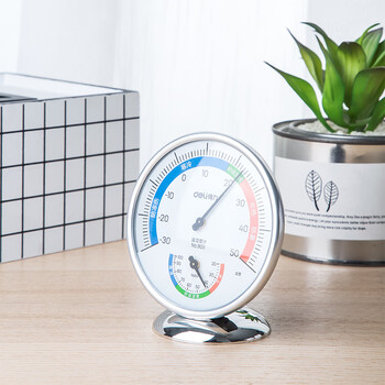 得力(deli)室内温湿度计老人儿童 台挂两用家用 免电池大表盘 办公用品 中号 得力(deli)室内温湿度计老人儿童 台挂两用家用 免电池大表盘 办公用品 中号