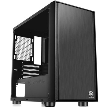 Thermaltake（Tt）启航者F1 黑色静谧降噪版 小机箱水冷电脑主机（支持MATX主板/支持背线/钢板0.6mm/U3）