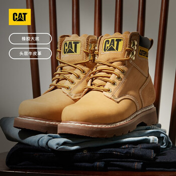 cat卡特马丁靴女靴经典大黄靴女鞋牛皮固特异工装靴商场同款 黄色 39