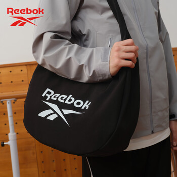 锐步防泼水流浪饺子包 户外通勤旅行单肩斜挎包 可调肩带大容量 黑色