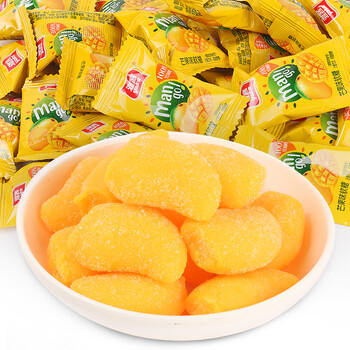 雅客芒果水果味软糖qq糖500g新年过年糖果小零食结婚喜糖散装批发