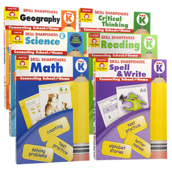 Evan Moor 技能铅笔刀幼儿园小中班6册套装 Skill Sharpeners Grade PreK 6PCS Set.
