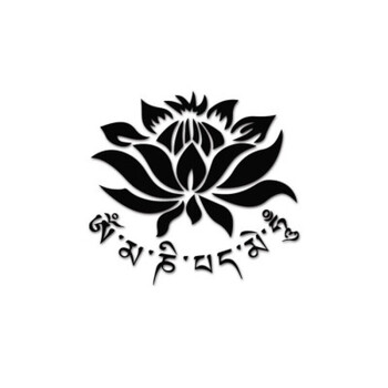 适用于莲花个性车贴藏文六字真言汽车贴纸进藏车贴后车窗玻璃贴车黑色