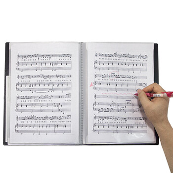 金得利谱夹子乐谱夹可修改钢琴谱夹册黑色谱夹a4文件夹曲谱夹阅谱歌谱本不反光学生吉他鼓琴音乐谱夹册CF220