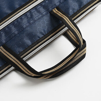 泰档公文包男士手提包牛津布资料袋双层收纳袋防水会议足球纹蓝色双面衬不掉渣【1个】TJ0281