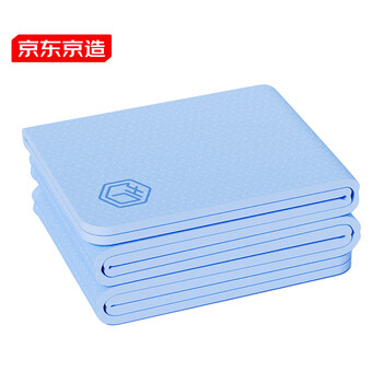 京东京造 TPE可折叠瑜伽垫 小学生午睡垫便携健身多功能防滑减震奶蓝