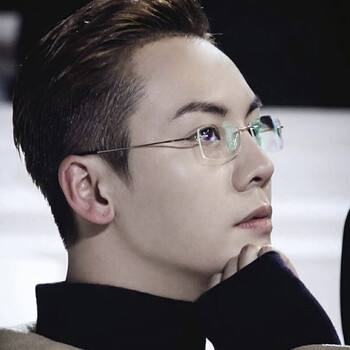 帕森纯钛眼镜男超轻无框大脸商务斯文败类方形可配度数眼睛框镜架镜框