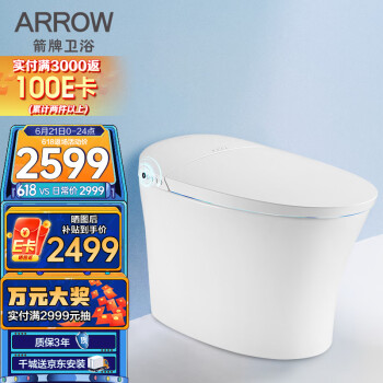 箭牌(ARROW)智能马桶全自动一体机无水箱电动坐便器即热式暖风烘干智能除臭座便器AKB1316M