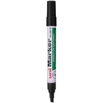 三菱（uni）单头油性记号笔马克笔 斜头方嘴大头笔 580B 黑色单支装