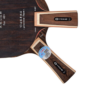 银河 乒乓球底板乒乓球拍直拍 紫龙D-607黑檀7层纯木 附拍套