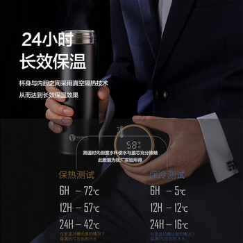 Vanow智能保温杯男女士316不锈钢水杯子便携教师节礼物定制刻字泡茶杯 Vanow智能保温杯男女士316不锈钢水杯子便携教师节礼物定制刻字泡茶杯