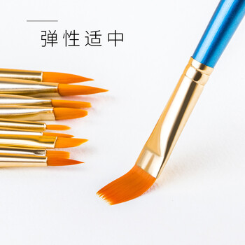 中盛画材10支装水粉画笔套装尼龙排笔水彩笔丙烯油画颜料笔专业毛笔初学者美术学生专用初学美术写生