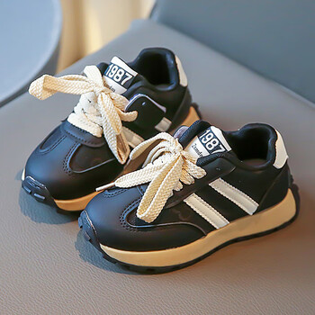 永高人童鞋女童运动鞋春秋款儿童跑步阿甘鞋软底女孩春季老爹鞋黑色主