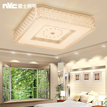 雷士照明（NVC）吸顶灯客厅灯led灯具边框卧室灯晶凌正方形三色可分控36W 