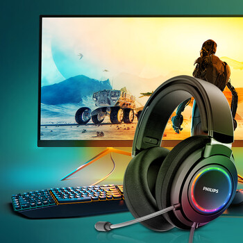 飞利浦（PHILIPS）电竞职业专业游戏耳机G6105 USB听声辨位FPS吃鸡三角洲 7.1声道HiFi头戴式电脑麦克风一键静音