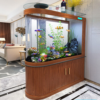 金点尚品轻奢鱼缸水族箱客厅家用生态免换水底滤中大型金鱼玻璃鱼缸