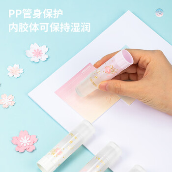 得力（deli）15gACR固体胶水 高粘无甲醛果冻色儿童胶棒 DIY手工 樱花系列学生文具 办公用品 24支装 JT105